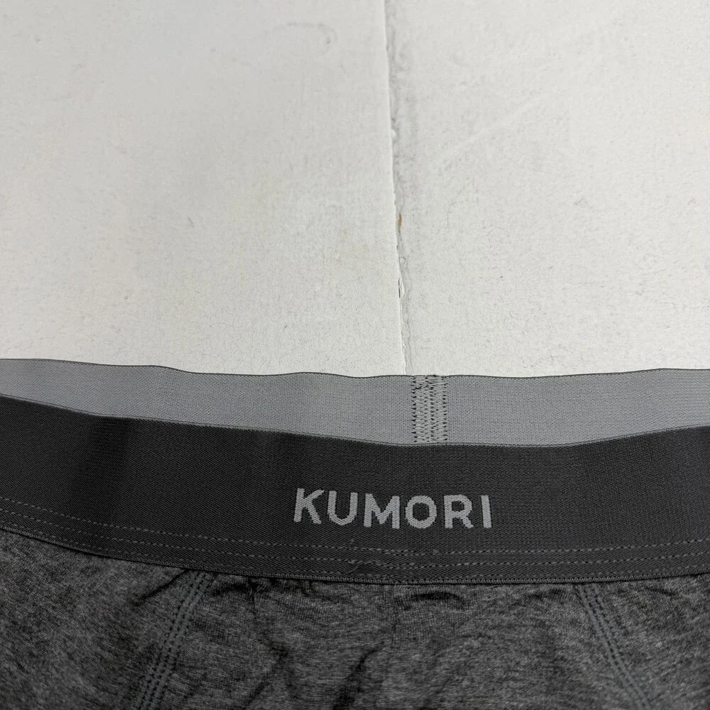 KUMORI Briefs Mens Large Gray Bamboo Spandex Stretch Tagless Solid Underwear